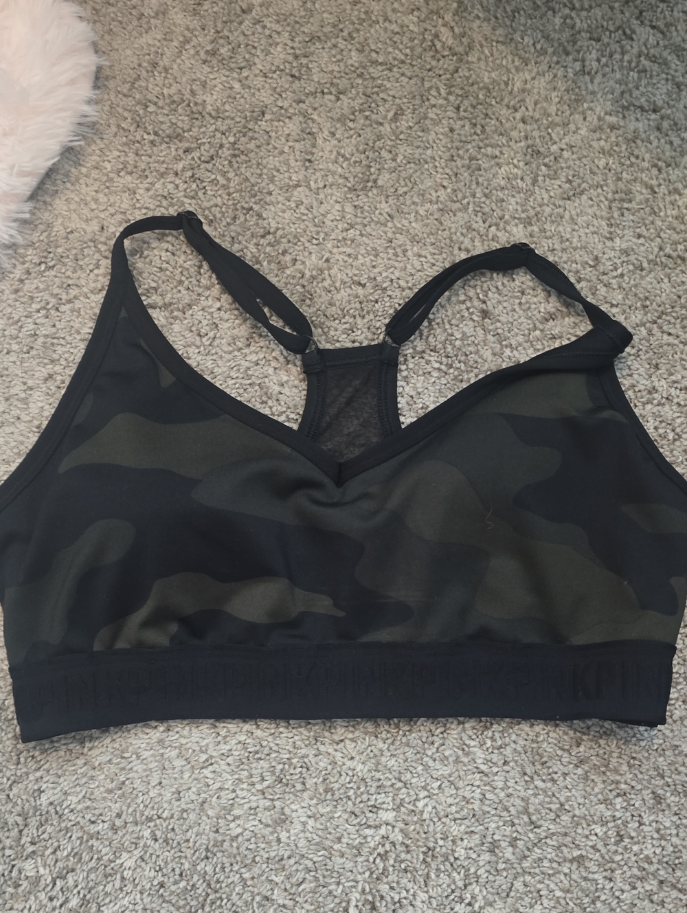 PINK Victoria's Secret Camo Racerback Sports Bralette